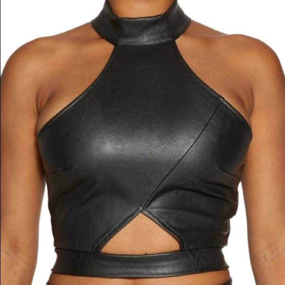 Naked Wardrobe faux leather top